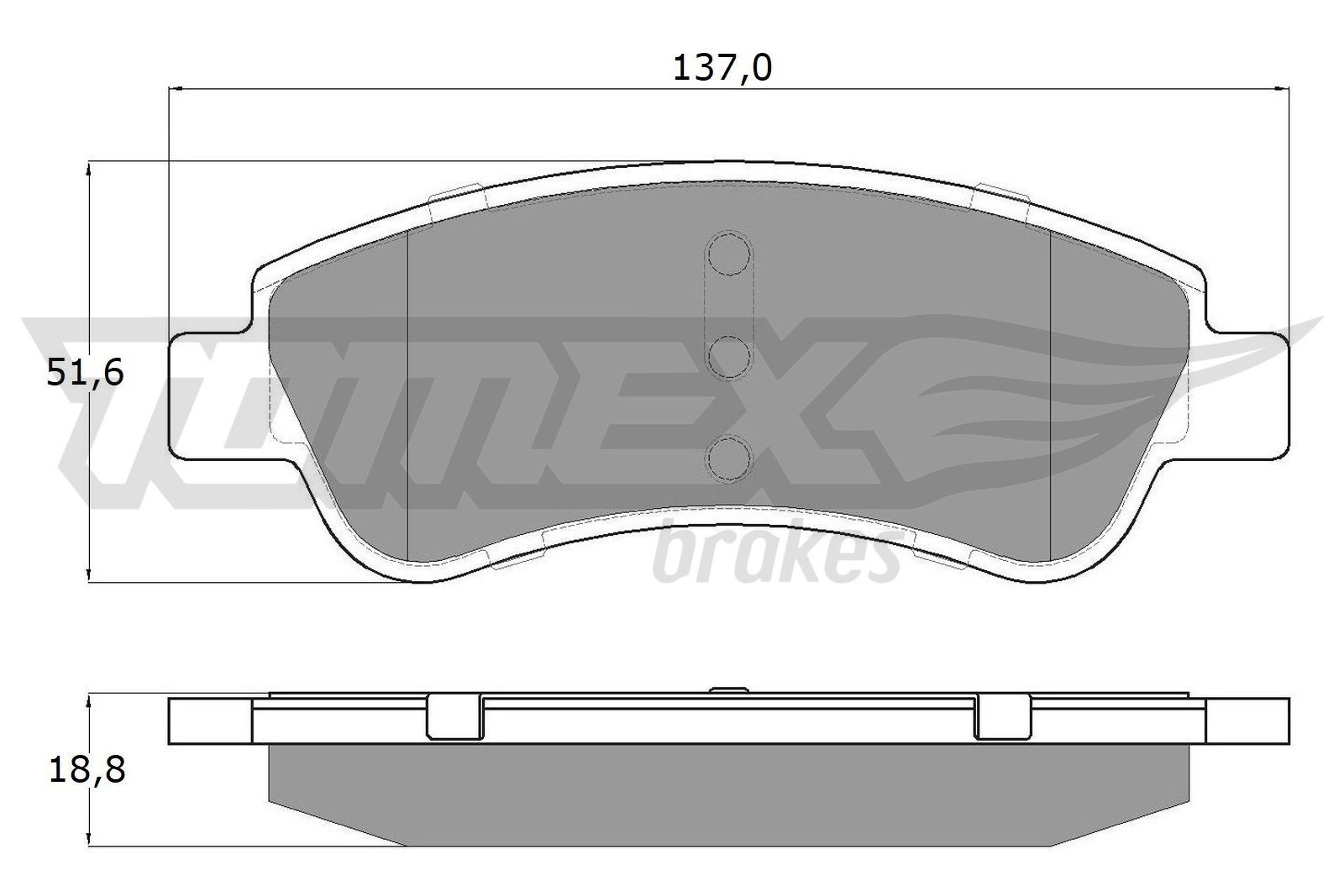 Obrázok Sada brzdových platničiek kotúčovej brzdy TOMEX Brakes  TX1327